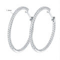 wholesale S925 Sterling Silver Plated with 18K Gold Cross-Border New Design European and American Fashion Full Diamond Moissanite Hoop Earrings High-End Earrings-0-5