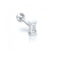 wholesale S925 Sterling Silver Geometric Square Diamond Piercing Threaded Ear Studs, an Ins-Famous Body Jewelry-0-8