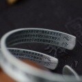 wholesale Sterling Silver 999 Retro Six Mantra Bracelet Jewelry Pure Silver Unisex Couple Style Adjustable Bangle-0-2