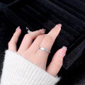 wholesale S925 Sterling Silver Korean-style Heart Ring for Women, Ins Style Minimalist Niche High-end Luxury Personality Ring Silver Jewelry Wholesale-0-3