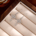 wholesale 925 Sterling Silver Cross Earrings for Women, European and American Minimalist Heart Celtic Knot Hook Earrings-0-2