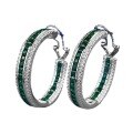 wholesale 925 Silver Metal Material New Style Emerald Ear Hoops for Women, Hot Selling on AliExpress and Wish for Cross-Border-0-4