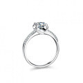 S925 Silver Double Row Bull Head Ring with Moissanite for Women-0-3