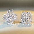 wholesale S925 Sterling Silver Four-Leaf Clover Stud Earrings New Wholesale High-Carbon Diamond Zircon Earrings for Women-0-2