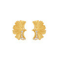 wholesale S925 Sterling Silver 641 Micro-Paved Ginkgo Leaf Earrings for Women, High-End Sense, Small and Niche, Ins Original, Light Luxury, Elegant Silver Ear Accessories-0-6