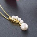 wholesale S925 Sterling Silver Pearl Pendant Necklace for Women, Korean Style Simple and Fashionable Unique Niche Design Collarbone Chain Christmas Gift-0-3