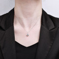 Silver Full-Zirconia Pendant Necklace, Rose Cut, Women's Minimalist Design-0-2