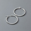 wholesale S925 Sterling Silver Round Smooth Large Hoop Earrings with Ins Style Design and Personalized Women's Ear Accessories M03806-0-2