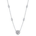 wholesale S925 Silver Necklace Moissanite Pendant Fashion Choker Necklace Cross-Border Best-Selling Accessories Gift Source Wholesale-0-5