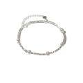 wholesale S925 Sterling Silver A Few Liang Broken Silver Swarovski Pearl Bracelet INS Minimalist Daily Commute Style Jewelry S6274-0-4