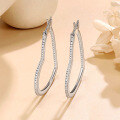 wholesale 18K Gold Plated 925 Sterling Silver Cross-Border New Heart-Shaped Full Diamond Moissanite Hoop Earrings, Simple and Stylish Moissanite Ear Accessories-0-0