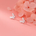 wholesale Sterling Silver Insect Temperament Inlaid Diamond Butterfly No Ear Piercing Sweet Ear Clip Women Korean Style Earrings M00727-0-3