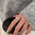 wholesale S925 Sterling Silver Geometric Smooth Ring for Women, Korean Style New Arrival, Minimalist and Versatile, Niche and High-End-0-1