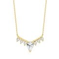 wholesale S925 Sterling Silver with Gold-Plated 5A Zircon Gemstone, Fashionable and Lightly Luxurious Temperament Pendant Necklace-0-0