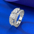 wholesale S925 Silver Moojing Jewelry New 6*6mm Princess-Cut Simulated Diamond Ring-0-2