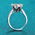 S925 Silver Classic Six-Claw 5-Carat Moissanite Solitaire Engagement Ring-0-1