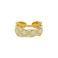 wholesale S925 Sterling Silver 118 Korean Version Ins Small Design Sense Minimalist Irregular Checkerboard Textured Open Ring for Women-0-7