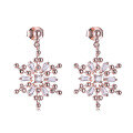 wholesale S925 sterling silver custom-made snowflake earrings, French-style versatile studs for foreign trade orders-0-10