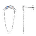 S925 Silver White Opal Earrings, Arched Design, Wholesale, Cross-border Live Sales-0-20