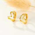 wholesale S925 Sterling Silver Plated with Gold Heart-shaped Hoop Earrings, Fashionable, Sweet, and Gentle, with a Unique Design-0-2