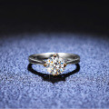 18K Gold Plated Silver Moissanite Ring Four-Prong Women's Live Stream Wholesale-0-1