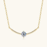 wholesale S925 Sterling Silver Korean Japanese Fashion Ins Style 05 Carat Moissanite Necklace for Women, Minimalist Dainty Pendant Collarbone Chain-White 0.5 carat