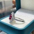 S925 Silver New Sky Cultured Ruby Ring Creative Inlay Wholesale Live Agent-0-2