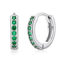 Sterling Silver Earrings【Clearance Free Shipping】ins-Style R [Clearance Sale - Free Shipping] Zircon  925 Silver