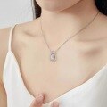 wholesale S925 Silver Maker's New Square Candy Necklace for Women, Versatile Fashionable and Luxurious Minimalist Zircon Collarbone Chain Jewelry-0-3