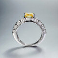wholesale S925 metal jewelry, new yellow diamond high-carbon diamond ring, fully set with 6*6-0-3
