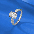 wholesale Sterling Silver 6*9 Oval Petite Three-Stone Silver Ring Ethereal and Elegant Live Cross-Border Collection-0-2