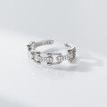 wholesale S925 Sterling Silver Diamond-Inlaid Interlocking Chain Ring Ins Style Design Earrings for Women R01600-0-3