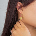 wholesale 925 Sterling Silver Asymmetrical Star Moon Earrings With Colorful Zirconia-0-4