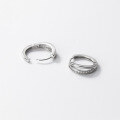 wholesale 925 silver double-layer diamond-encrusted hoop earrings, summer Korean-style simple and elegant lady ear accessories M01872-0-4