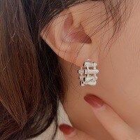 wholesale S925 Sterling Silver Heavy Knit Women's Earrings Korean Dongdaemun Niche Trendy New Design Stud Earrings-Full body sterling silver (super heavy work)