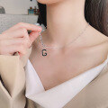 wholesale S925 Sterling Silver Trendy G Letter Enamel Pig Nose Chain Link Necklace Creative Fashion Accessory-0-1