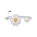 wholesale S925 Sterling Silver Flower Diamond-Inlaid Rotatable and Adjustable Opening Series Fashion Women's Ring-0-9