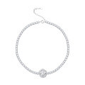 Adjustable Rose Zircon Bracelet in Metal, Women's Minimalist Luxury Handchain-0-3