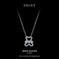 925 Sterling Silver Minimalist Bear Pendant Necklace, Moissanite, Luxury Women's Collarbone Chain-0-4