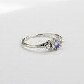 wholesale Sterling Silver New Collection Fashion Versatile Ring with Natural Tanzanite and Freshwater Pearl-0-2