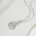 Sterling Silver 1-Carat Moissanite Star Moon Pendant Necklace-0-0