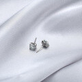 wholesale 925 Sterling Silver Moissanite Stud Earrings for Women, 1 Carat Light Luxury Niche Bullhead Ear Bone Studs, Super Sparkling Diamond Earrings with a High-End Feel-0-3