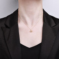 Sterling Silver Minimalist Ginkgo Leaf Necklace with Diamond Accents-0-2