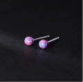 wholesale S925 silver round synthetic opal earrings Korean minimalist delicatewomen's ear jewelry M02022-0-8