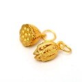 wholesale Antique silver gold-plated 925 silver hollowed-out lotus pod pendant, pure silver gilded lotus two-life joy pendant, DIY lotus bud accessory-0-2