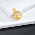 wholesale [] K Gold Plated Sterling Silver / Spring New Arrivals Minimalist Luxury Japanese-style Hollow Round Small Pendant Necklace Accessories Wholesale-0-3