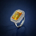 wholesale Golden, elegant minimalist rectangle 10*1414-carat high-carbon diamond ring, sizes 5-9 available-0-1