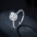wholesale 925 silver plated with platinum, 1-4ct moissanite four-prong ring, wedding ring, minimalist style diamond ring, women's diamond jewelry-0-1