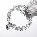 wholesale S925 Sterling Silver Fresh and Sweet Style White Crystal Single Diamond Hollow Square Four-Leaf Flower Light Bead Bracelet S7939-0-2