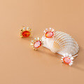 wholesale S925 Silver Nautilus Ear Studs Summer Fun Fresh Red Diamond Small Crab Marine Element Ear Accessories G9413-0-2
